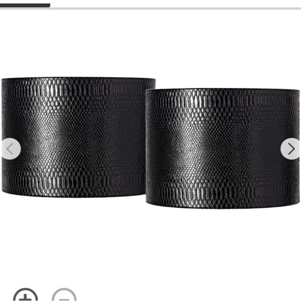 - 15x15x11 set of 2 Black Reptile Print lampshades